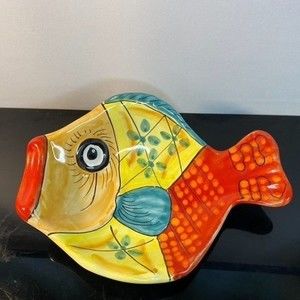 Vietri Desuir Fish Plate Decor 10" ITALY Majolica